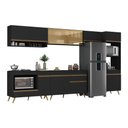 Ver imagem 2 de Armário de Cozinha Modulada Completa 357cm com Balcão para Cooktop Veneza Multimóveis MP2274 