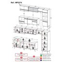 Ver imagem 4 de Armário de Cozinha Modulada Completa 357cm com Balcão para Cooktop Veneza Multimóveis MP2274 