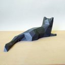 Ver imagem 3 de Gato 28 Cm De Comprimento - Estatueta - Decoração - Toque 3D:Cinza
