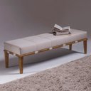 Ver imagem 5 de Recamier Decorativo 140cm Martínez Linho Pés Madeira Bege/Natural - Gran Belo