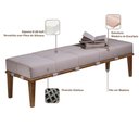 Ver imagem 3 de Recamier Decorativo 140cm Martínez Linho Pés Madeira Bege/Natural - Gran Belo
