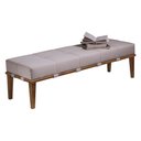 Ver imagem 1 de Recamier Decorativo 140cm Martínez Linho Pés Madeira Bege/Natural - Gran Belo