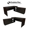 Mesa de Escritório em L 170cm com Balcão e 3 Gavetas - 4