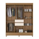 Ver imagem 3 de Guarda Roupa Roupeiro Solteiro 82060 08 Portas 02 Gavetas c/ Espelho Munique Amendola Touch Off Whit