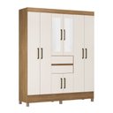 Ver imagem 2 de Guarda Roupa Roupeiro Solteiro 82060 08 Portas 02 Gavetas c/ Espelho Munique Amendola Touch Off Whit