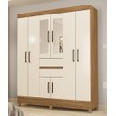 Ver imagem 1 de Guarda Roupa Roupeiro Solteiro 82060 08 Portas 02 Gavetas c/ Espelho Munique Amendola Touch Off Whit
