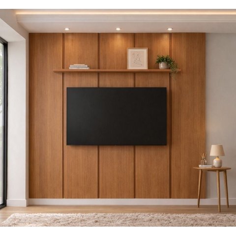 Painel para TV Dominus 232 cm 250 cm de Altura Naturalle Mavaular
