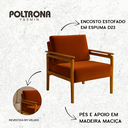 Ver imagem 3 de Kit 2 Poltronas Yasmin para Sala de Estar ou Varanda Gourmet Decorativa Estofada em Veludo:terracota