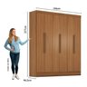 Guarda-roupa Modulado Casal Completo 4 Peças 8 Portas 5 Gavetas com Maleiro Smart Plus - 10