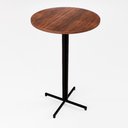 Ver imagem 1 de Mesa Alta Bar Bistrô Redonda 100x60cm Preta Tampo Imbuia Industrial Don Castro Decor Mesa Alta Indus