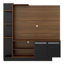 Ver imagem 3 de Estante Com Suporte Tv 55'' Denver Multimóveis V3069 Madeirada/Preta Duna/Preto
