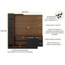 Ver imagem 7 de Estante Com Suporte Tv 55'' Denver Multimóveis V3069 Madeirada/Preta Duna/Preto