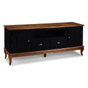 Ver imagem 2 de Conjunto Rack 60812m + Painel 50513 para Sala Pés Luiz Xv 2 Gavetas 2 Portas - Preto/imbuia