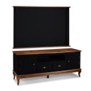 Ver imagem 1 de Conjunto Rack 60812m + Painel 50513 para Sala Pés Luiz Xv 2 Gavetas 2 Portas - Preto/imbuia