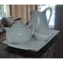 Ver imagem 6 de Jogo Café e Chá, Bandeja + Bule Chaleira 400ml + Açucareiro barquinha 100ml + Jarra Leiteira 740ml -