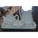 Ver imagem 5 de Jogo Café e Chá, Bandeja + Bule Chaleira 400ml + Açucareiro barquinha 100ml + Jarra Leiteira 740ml -