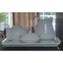 Ver imagem 3 de Jogo Café e Chá, Bandeja + Bule Chaleira 400ml + Açucareiro barquinha 100ml + Jarra Leiteira 740ml -