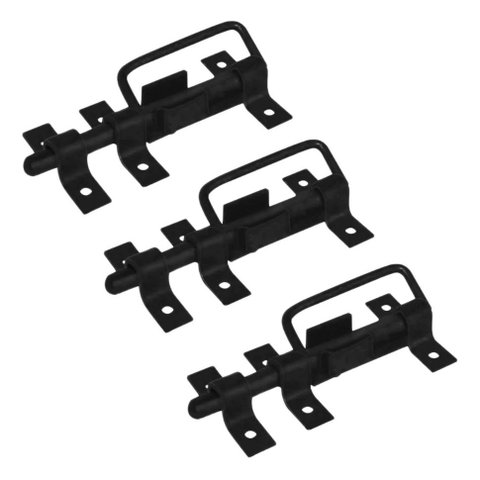 Kit 3 Trincos c/ Alça para Portão e Porteira Aço Preto 280mm