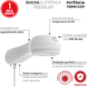 Ducha Chuveiro Eletrônica Premium Potência 7500w/220v Branco Durín - 4