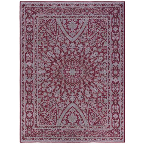 Tapete Sala Quarto Antiderrapante Tipo Belga Persa Clássico:Gardenia Vermelho/2,00x2,50m
