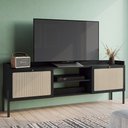 Ver imagem 2 de Rack para Sala Bancada de Tv 70 Pol 183cm Arlo Nero/preto - Mpozenato