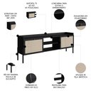 Ver imagem 3 de Rack para Sala Bancada de Tv 70 Pol 183cm Arlo Nero/preto - Mpozenato