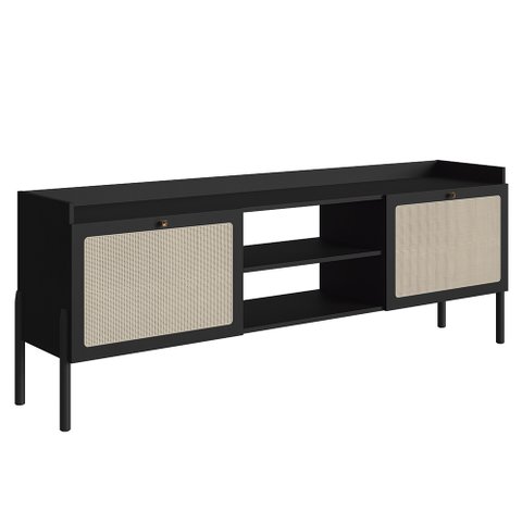 Rack para Sala Bancada de Tv 70 Pol 183cm Arlo Nero/preto - Mpozenato