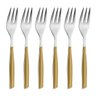 JOGO DE 6 GARFOS BUGATTI PARA SOBREMESA DOURADO GLAMOUR GLDR-02117 - 1