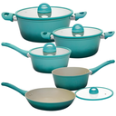 Ver imagem 1 de Jogo de Panelas Indução Cerâmica Miami Verde 5pçs Al191