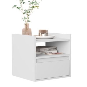 Mesa Cabeceira Suspensa Quarto Minerva - Branco