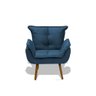 Kit 05 Poltrona Opala Decorativa Para Sala de Estar Recepção Veludo Azul Marinho -Open Decor - 1