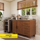 Ver imagem 2 de Balcao para Pia 2 Portas 120 Cm Madeira Macica Taeda 1241c Castanho Festra