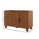 Ver imagem 3 de Balcao para Pia 2 Portas 120 Cm Madeira Macica Taeda 1241c Castanho Festra