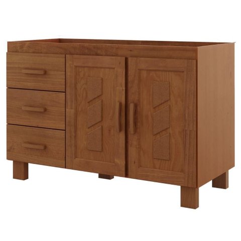 Balcao para Pia 2 Portas 120 Cm Madeira Macica Taeda 1241c Castanho Festra