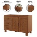 Ver imagem 4 de Balcao para Pia 2 Portas 120 Cm Madeira Macica Taeda 1241c Castanho Festra