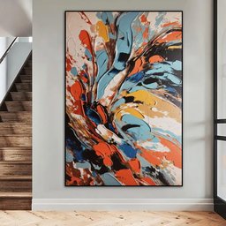 Quadro Decorativo Abstrato , Moldura Caixa 3cm,  ideal para  Sala, Quarto  e Hall (100x70 cm) - 2