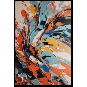 Quadro Decorativo Abstrato , Moldura Caixa 3cm,  ideal para  Sala, Quarto  e Hall (100x70 cm)