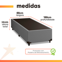 Ver imagem 2 de Cama Box Solteiro 0,88m com 38cm de Altura Suede Prince Cinza