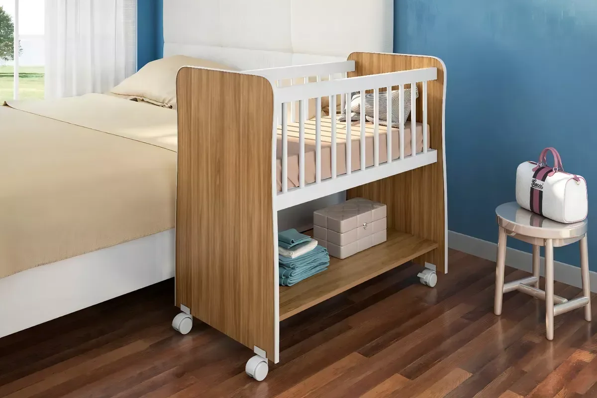 Ver imagem 2 de Mini Berço Moises Rubi com Colchão e Suporte Mosqueteiro:nature