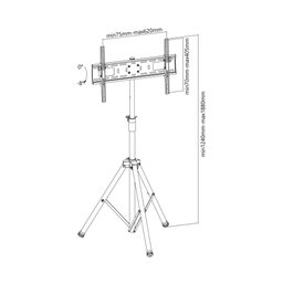 Suporte Tripé Pedestal para Tv Led / Oled / Qled de 37" até 70" Ft-170trx - Fixatek - 2