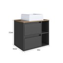 Ver imagem 7 de Conjunto Gabinete para Banheiro Suspenso 96cm com 4 Peças Iluminação em Led e Cuba Branca na Cor
