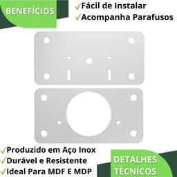10 Placas Reparo para Dobradiças de Porta Armário Mdf Fs.rtg - 7