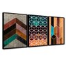 3 Quadros Decorativos Cor Marrom Moldura Preta - 11