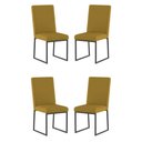 Ver imagem 1 de Kit 4 Cadeiras para Mesa de Jantar Base Industrial Preto Balaqui Cor:capuccino