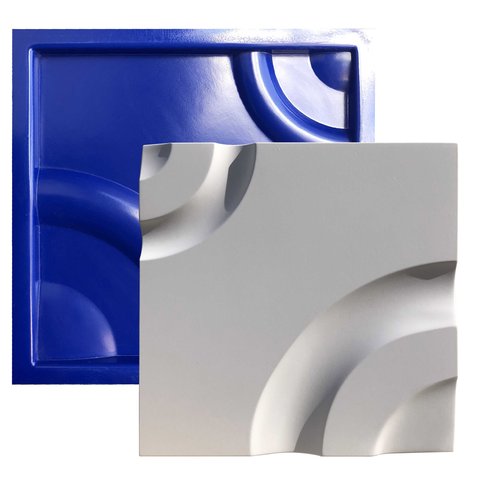 Forma 3D Gesso e Cimento ABS 1mm - Curvas 29x29 cm
