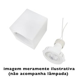 Spot Quadrado Sobrepor Direcionável GU10 Dicroica 7cm Branco - 6