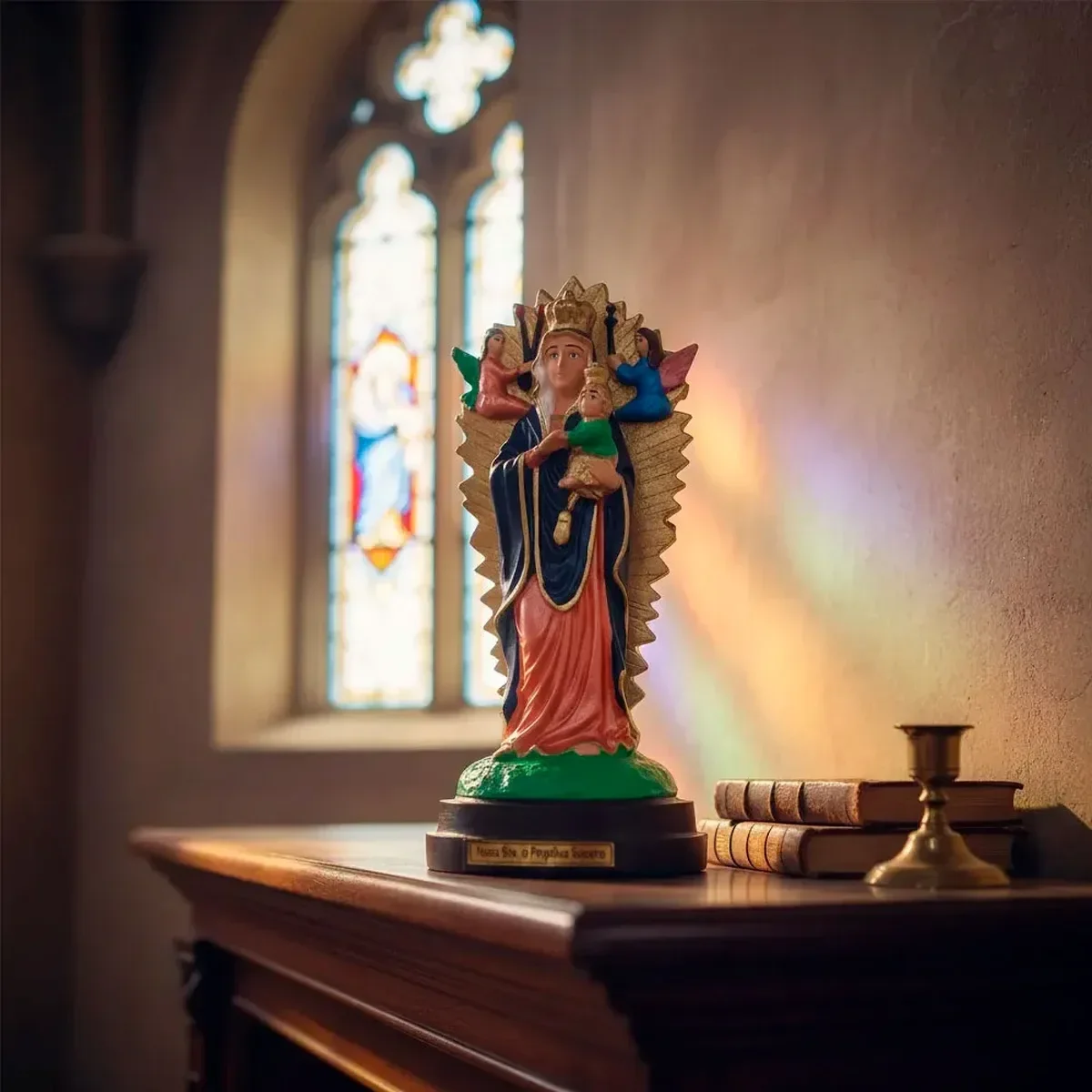 Ver imagem 3 de Imagem de Nossa Senhora do Perpétuo Socorro de Borracha Inquebrável - 20 cm