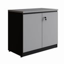 Ver imagem 3 de Armário Baixo para Escritório e Home Office Travamento com Chave 2 Portas 1 Prateleira 80cm Cinza