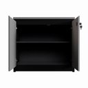Ver imagem 7 de Armário Baixo para Escritório e Home Office Travamento com Chave 2 Portas 1 Prateleira 80cm Cinza