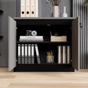 Ver imagem 2 de Armário Baixo para Escritório e Home Office Travamento com Chave 2 Portas 1 Prateleira 80cm Cinza